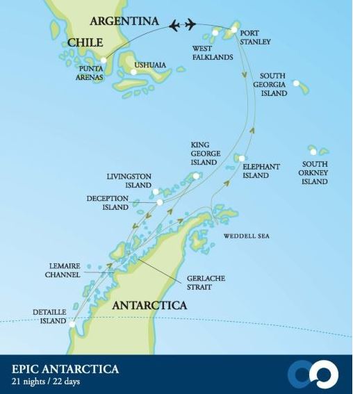 Route Map for the Epic Antarctica
